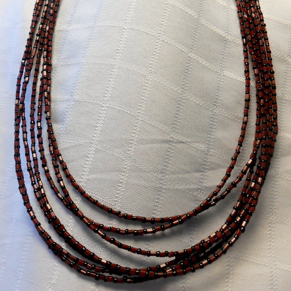 No16 Pretty handmade sautoir necklace made withCzech glass beads and earrings